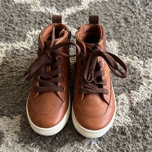 Brown Kids High-Top Sneakers